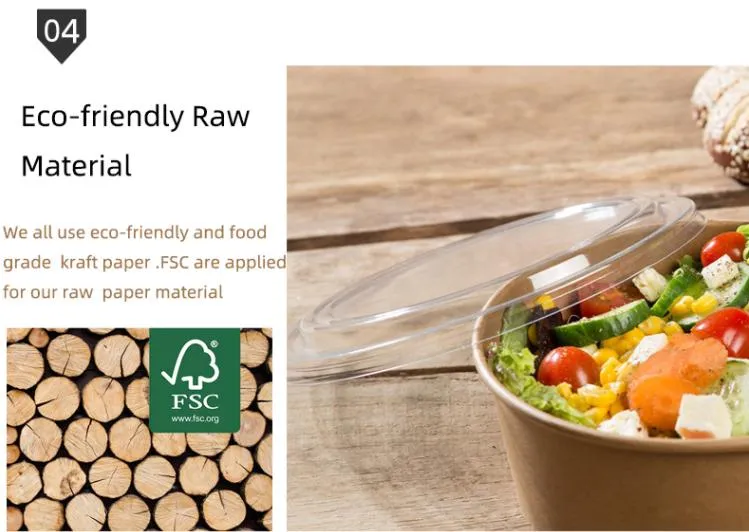 Kraft Paper Salad Bowl Dinner Set 500ml/750ml/1100ml/1300ml