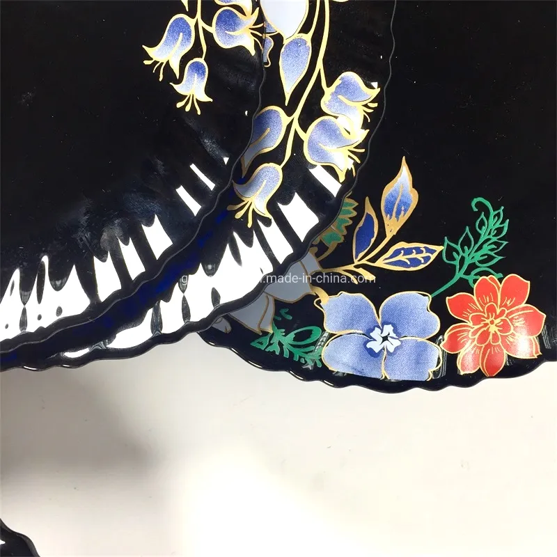 Latest India Style Black Opalware Glass Dinner Set of 33PCS with Popular Multi Print Design Wholesale Dinnerware Set