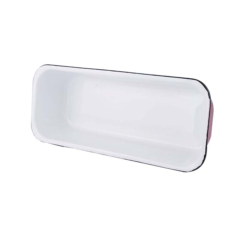 Long Slim Rolled Rim Baking Pan Enamel Bread Mould Carbon Steel Bread Pan