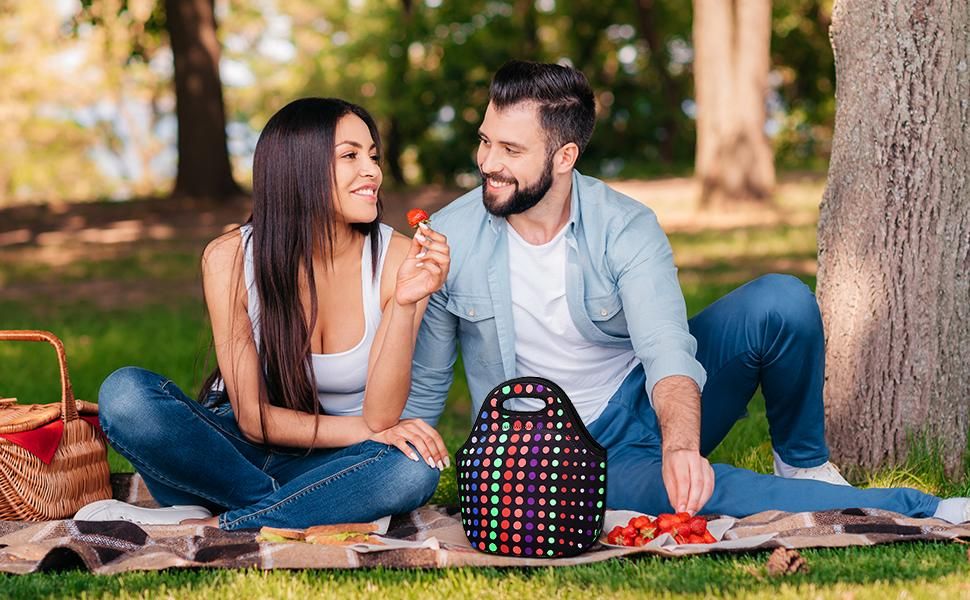 Neoprene Lightweight Insulated Meal Prep Lunch Bag for Work & Picnic