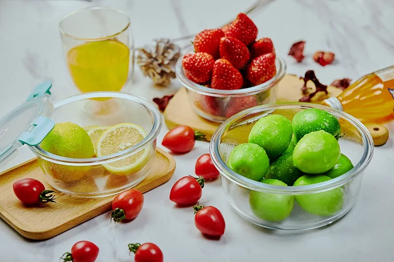 New Arrival Fresh Keeping Pot Food Storage Box Minimalist Vegetable Fruit Salad Round Square Glassware