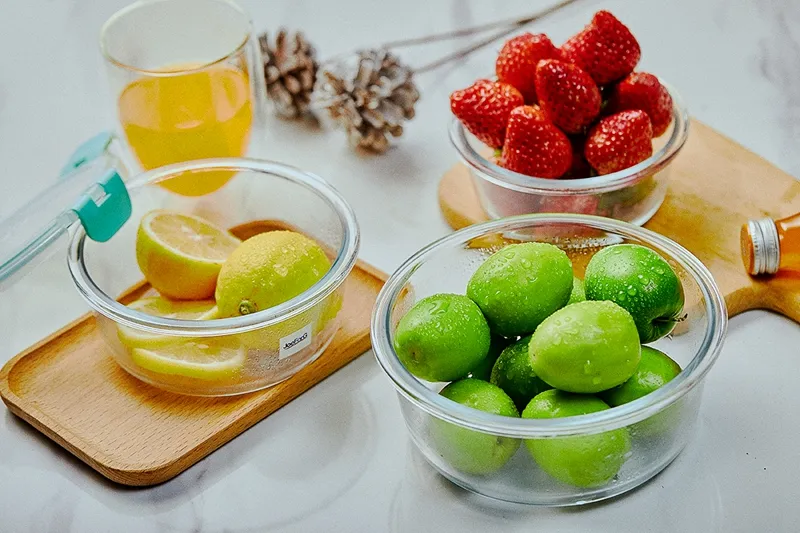 New Arrival Fresh Keeping Pot Food Storage Box Minimalist Vegetable Fruit Salad Round Square Glassware