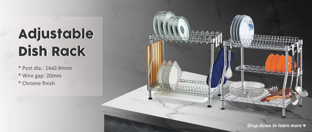 New Arrivals Adjustable Dishes Rack Storage Cover for Kitchen