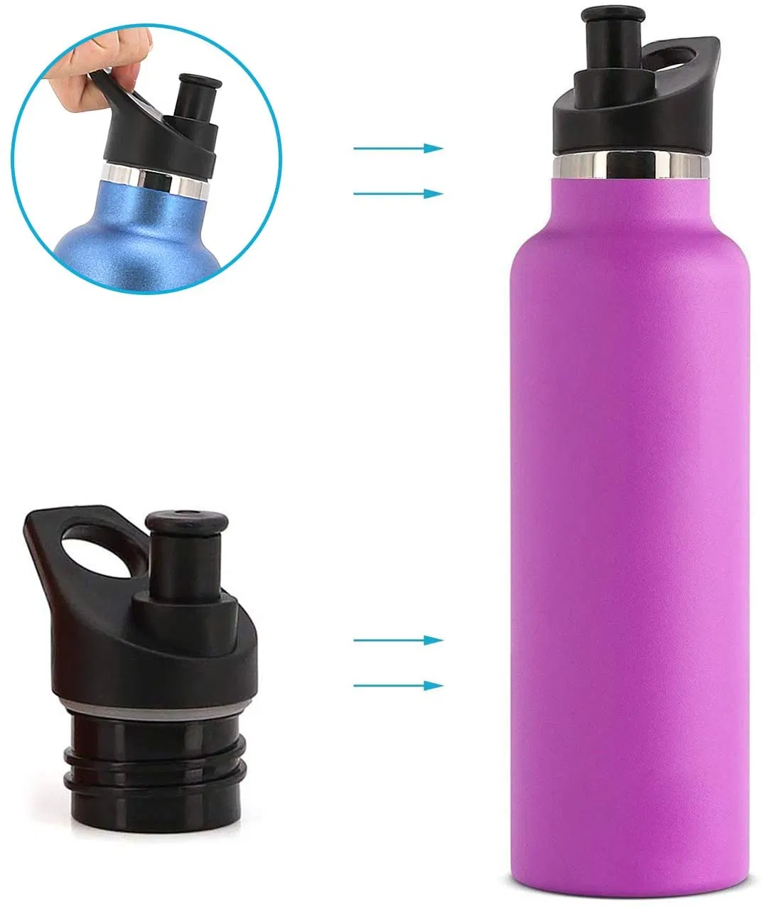 New Double Wall Straw Lid Replacement for Hydro Flask 21oz Modren Narrow Mouth Bottles.