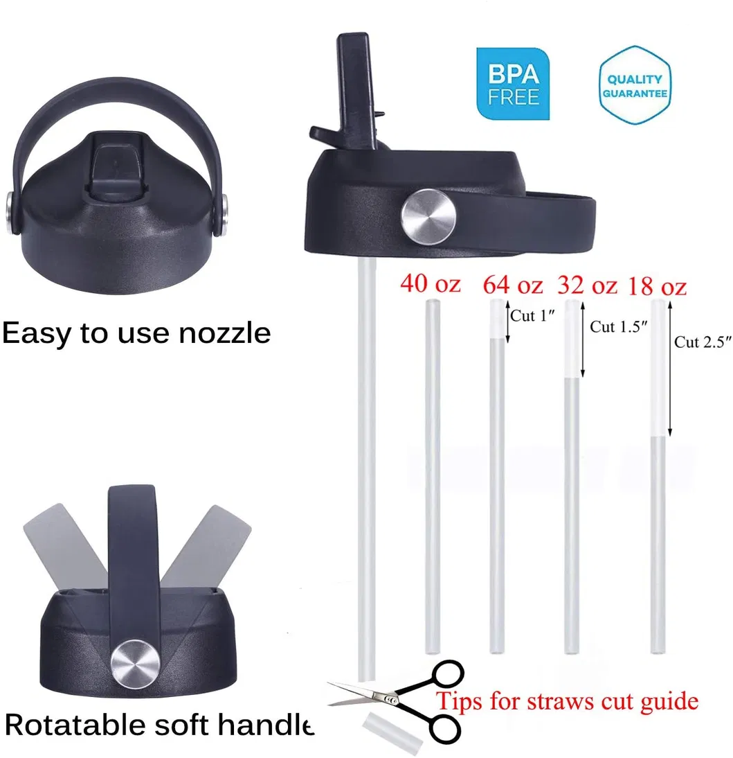 New Double Wall Straw Lid Replacement for Hydro Flask 21oz Modren Narrow Mouth Bottles.