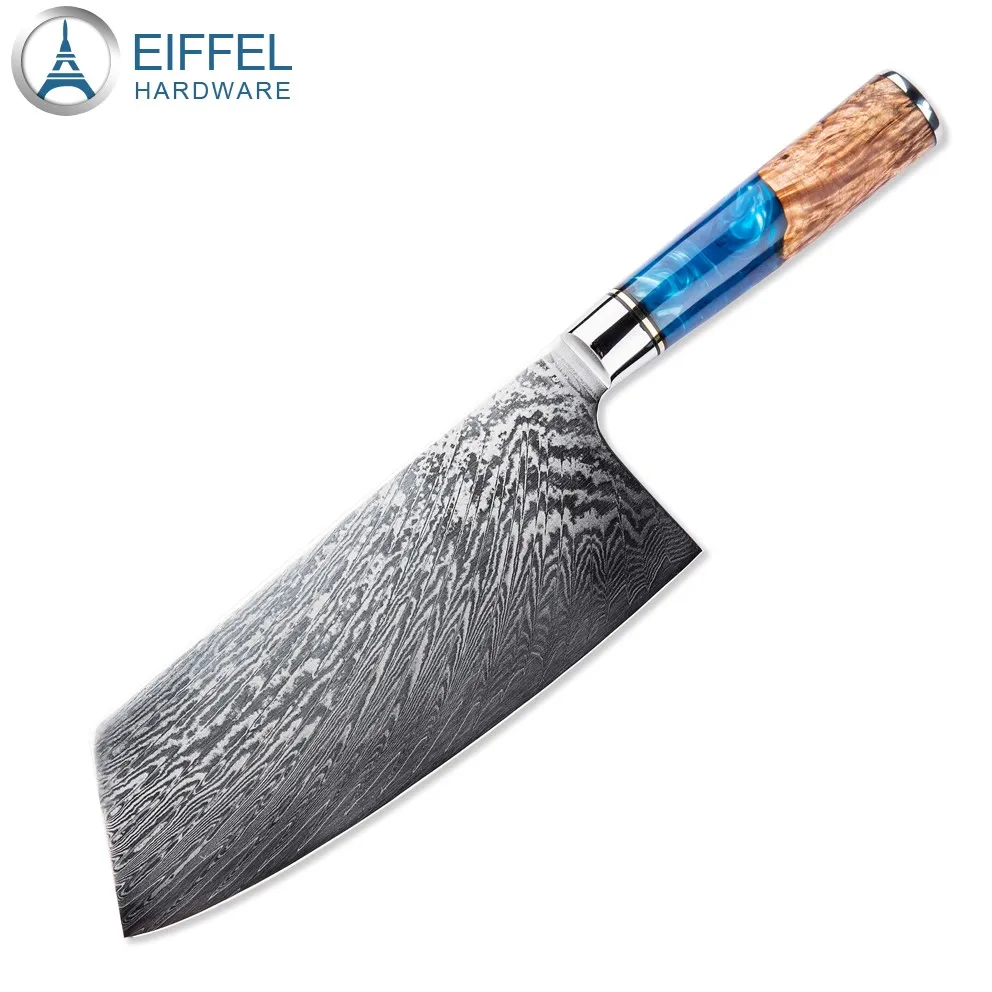 OEM 67 Layer Vg10 Damascus Steel Kitchen Knife Set Damascus Knife Set with Wood&Resin Integrated Handle