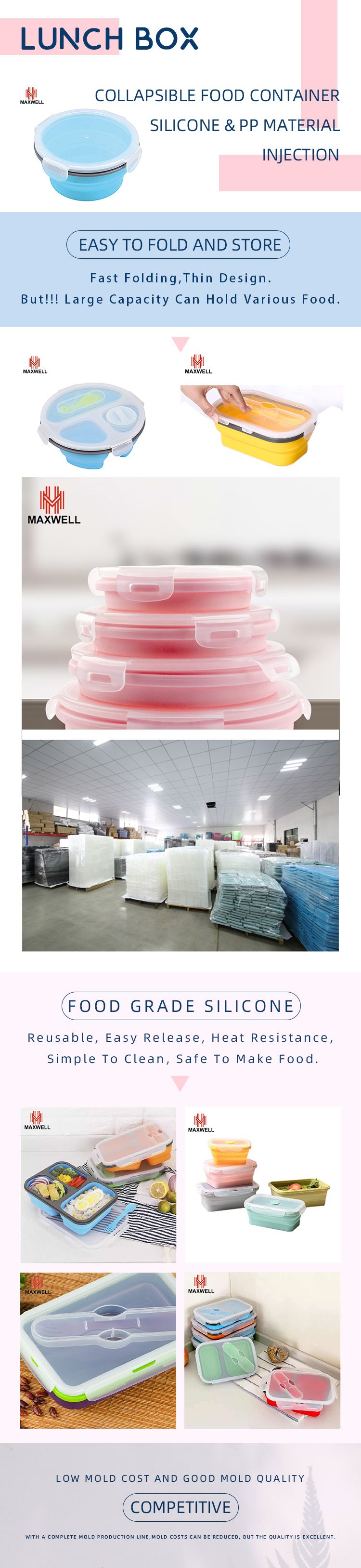 OEM/ODM Eco Friendly Leakproof Disposable Eco Friendly Leakproof Microwavable Restaurant Carryout Lunch Boxes