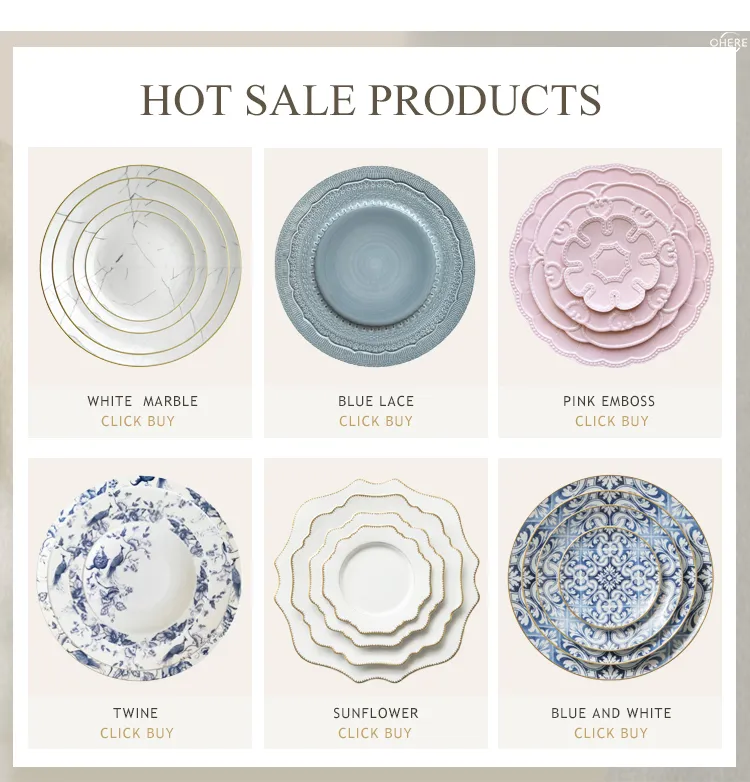 Ohere Ceramic Tableware Porcelain Plate 10.5-Inch Round Dinner Plate