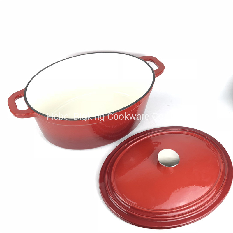 Oval Shape Dutch Oven Large Cast Iron Chicken Stew Pot