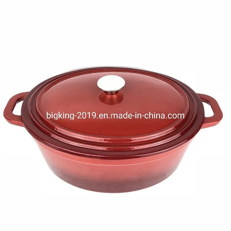Oval Shape Dutch Oven Large Cast Iron Chicken Stew Pot