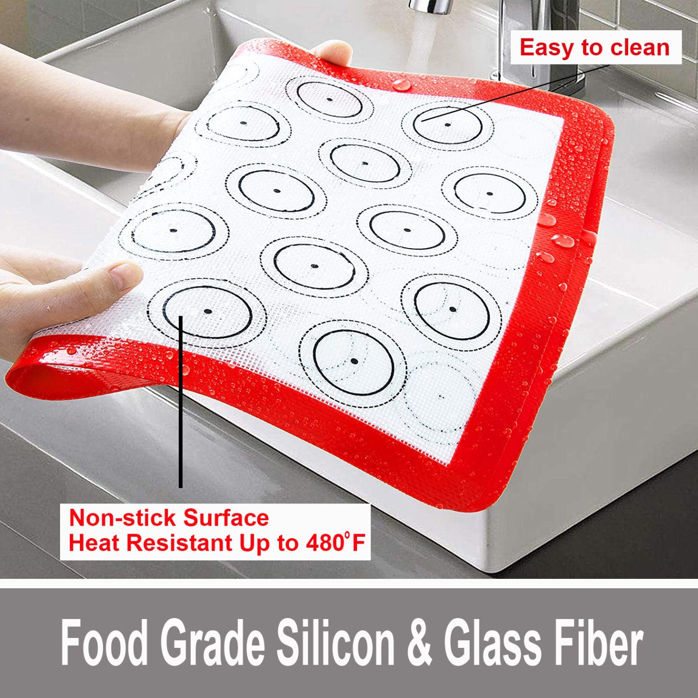 Pack of 2 Food-Grade Silicone Half Sheet Baking Mats,Reusable Non Stick Baking Mats BPA Free for Oven&Toaster, Macaron Piping Bags and Tips,Baking Tools 11PC/Set Pack of 2 Food-Grade Silicone Half Sheet Baking Mats,Reusable Non Stick Baking Mats BPA Free for Oven&Toaster, Macaron Piping Bags and Tips,Baking Tools 11PC/Set