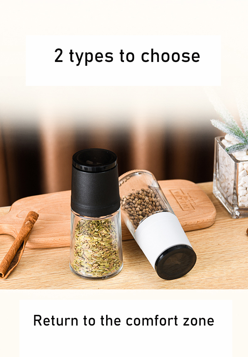 Portable Salt Mill Set Small Portable Cruet Ceramic Grinder