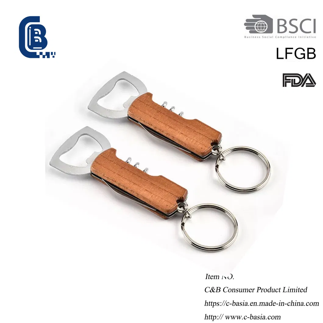 Promotional Gift Beer Bottle Opener Keyrings Metal Keychain Kitchen Gadgets