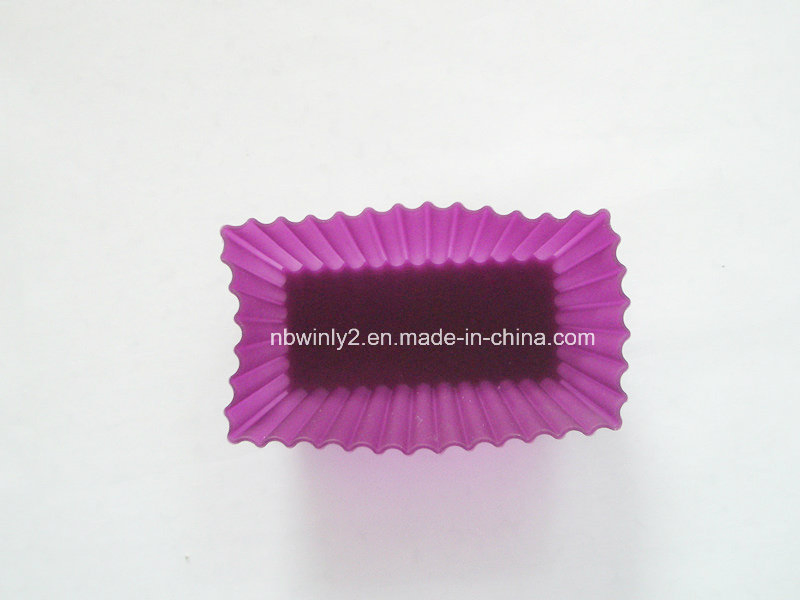 Purple Rectangle Silicone Muffin Mold