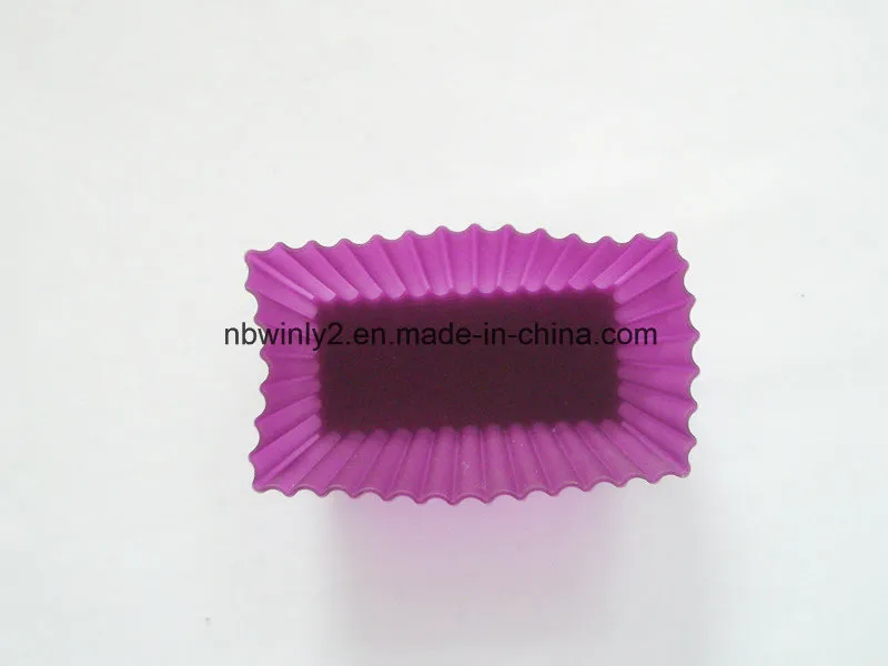Purple Rectangle Silicone Muffin Mold