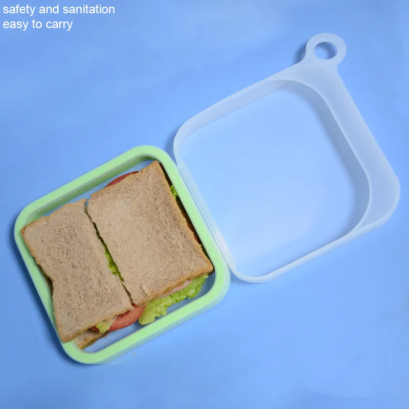 Reusable Leak Proof Bento Food Folding Silicone Storage Containers Collapsible Lunch Boxes