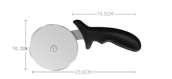 Round Metal Pizza Peel with PP Handle and Pizza Cutter Wheel & Pizza Shovel for Serving Food