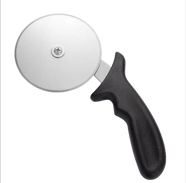 Round Metal Pizza Peel with PP Handle and Pizza Cutter Wheel & Pizza Shovel for Serving Food