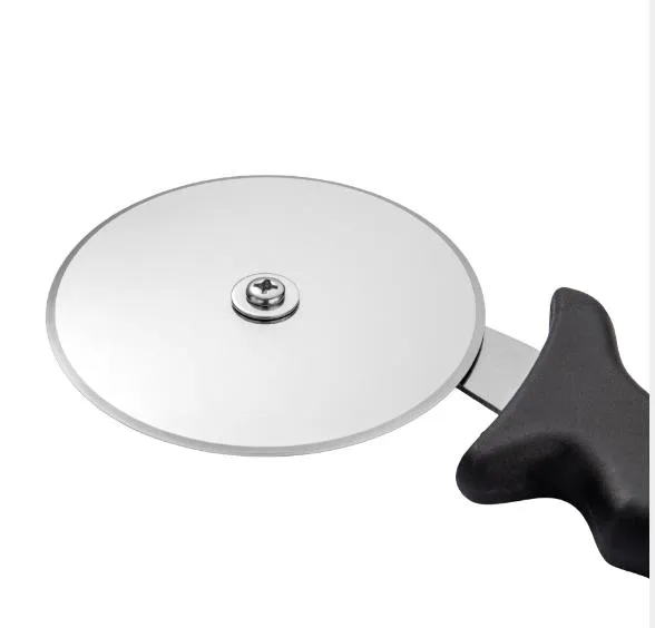 Round Metal Pizza Peel with PP Handle and Pizza Cutter Wheel & Pizza Shovel for Serving Food