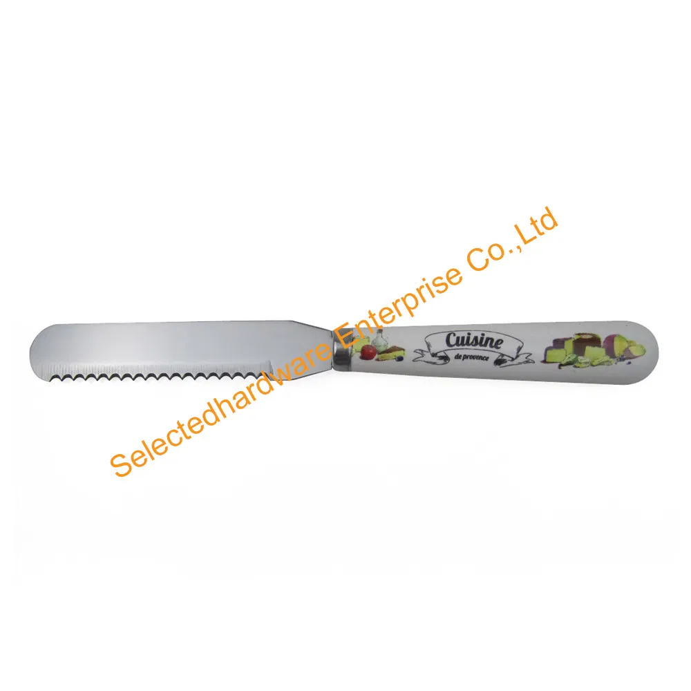 Serrated Blade Cheese Butter Knife with Ceramic Handle