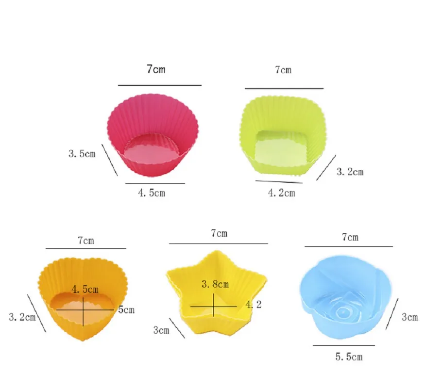 Silicone Cupcake Liner Reusable Cupcake Molder Colorful Nonstick Muffin Molder Esg14405