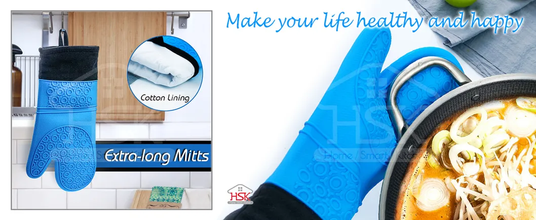 Silicone Extra Long Mitts for Oven Pot Heat Resistant Gloves