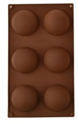 Source Factory Custom 6 Semicircle Silicone Cake Mould 6 Hole Pudding Mould Baking Mould Hemisphere Chocolate Mould High Temperature Resistance