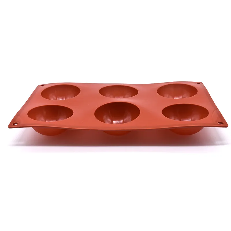 Source Factory Custom 6 Semicircle Silicone Cake Mould 6 Hole Pudding Mould Baking Mould Hemisphere Chocolate Mould High Temperature Resistance