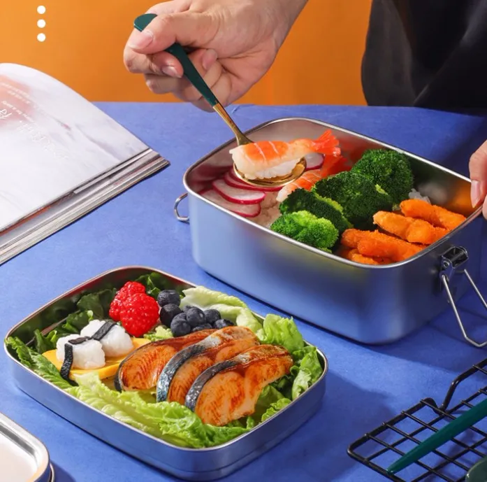 Stainless Steel Bento Box Metal Food Container Lunch Box