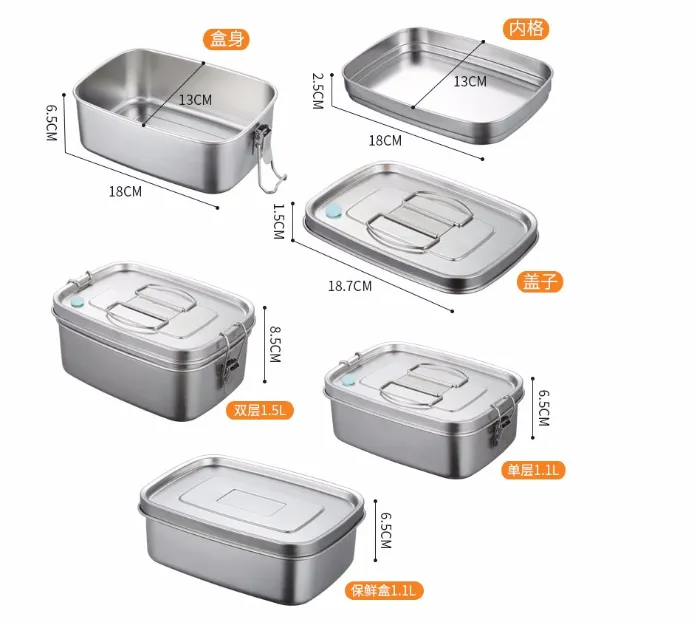 Stainless Steel Bento Box School Food Container Lunch Box
