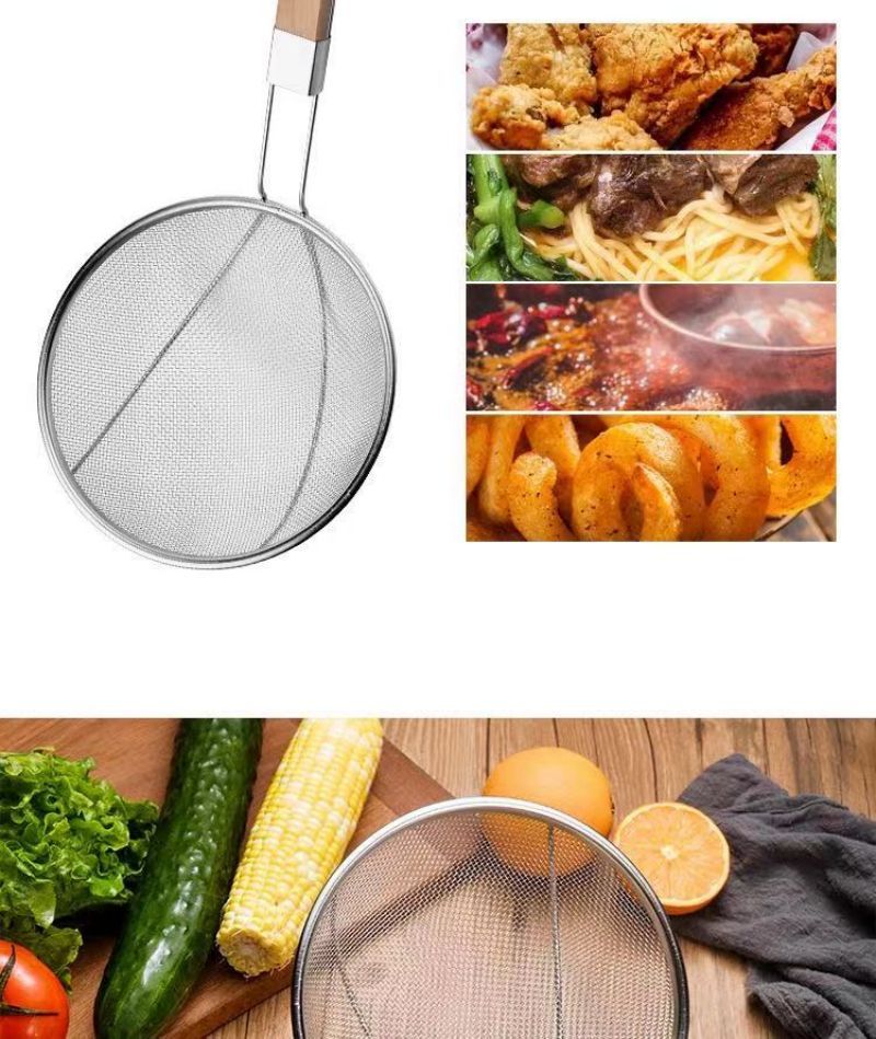 Stainless Steel Mesh Strainer Colander with Handle for Kitchen Use