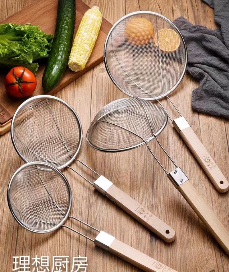 Stainless Steel Mesh Strainer Colander with Handle for Kitchen Use