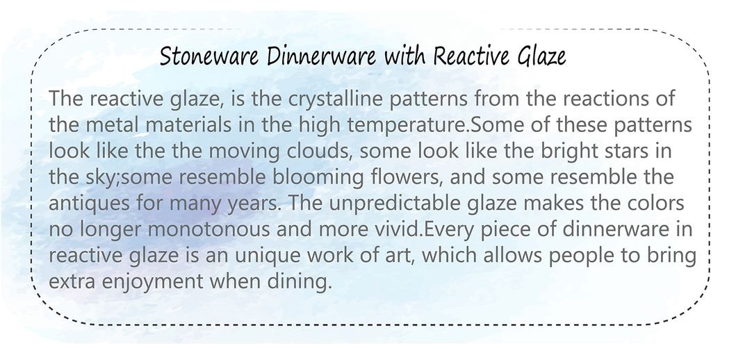 Stoneware Dinner Set in Reactive Glaze with Natural Stone Pattern