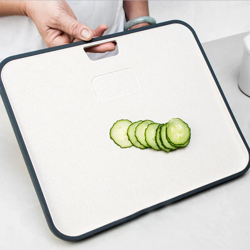 Wheat Straw Kitchen Spillproof Double-Sided Plastic Vegetables Fruit Cutting Board
