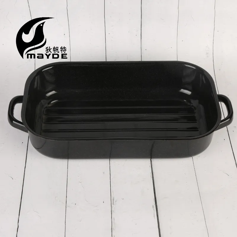 White Round Rolled Rim Metal Cake Mould Enamel Bakeware Carbon Steel Cake Pan