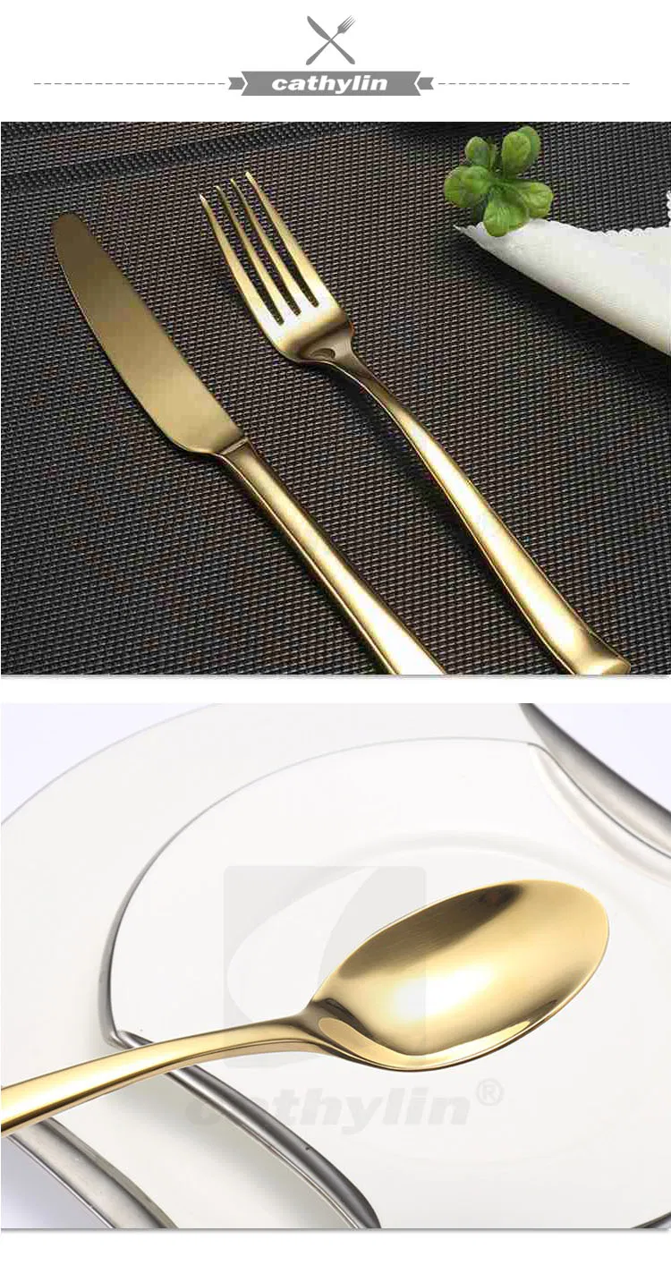 Wholesale Eco-Friendly Fashion Gold Plated Stainless Steel Flatware