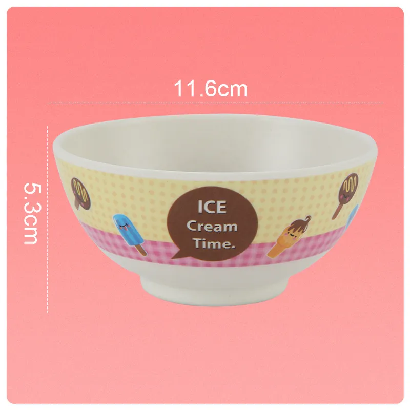 Wholesale Retail Kids Dinner Plate Spoon Lunch Bamboo Fiber Tableware Suit Kindergarten Home