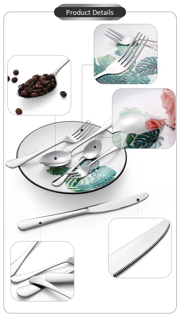 Wholesale Stainless Steel Hammered Silver with Cutlery Set for Wedding