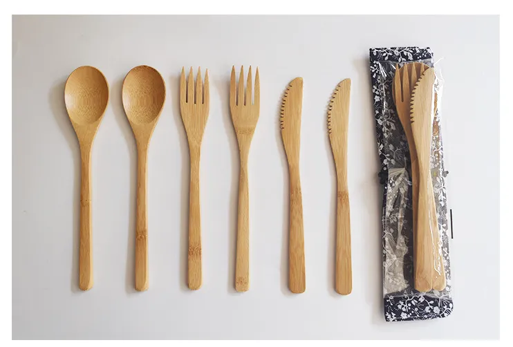 Wooden Kitchen Accessories Set Utensil 6 Piece Bamboo Cooking Utensils with Holder